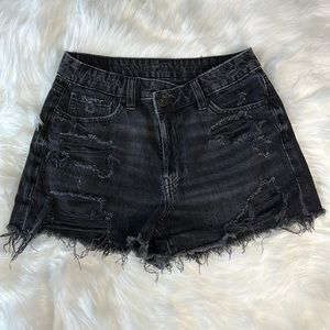 American Eagle Mom Shorts Black Distressed Size 2